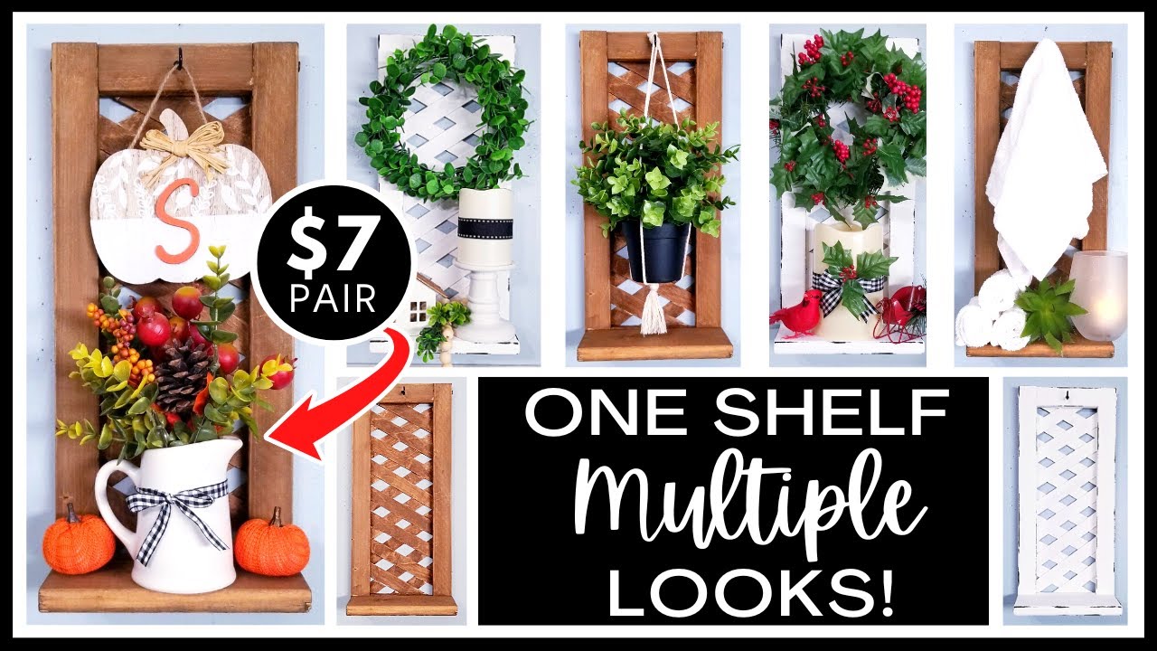 *NEW* EASY DIY WOOD SHELF SET w/Hooks | Look For LESS | MULTI-PURPOSE Home Decor, Bath & Seasonal!