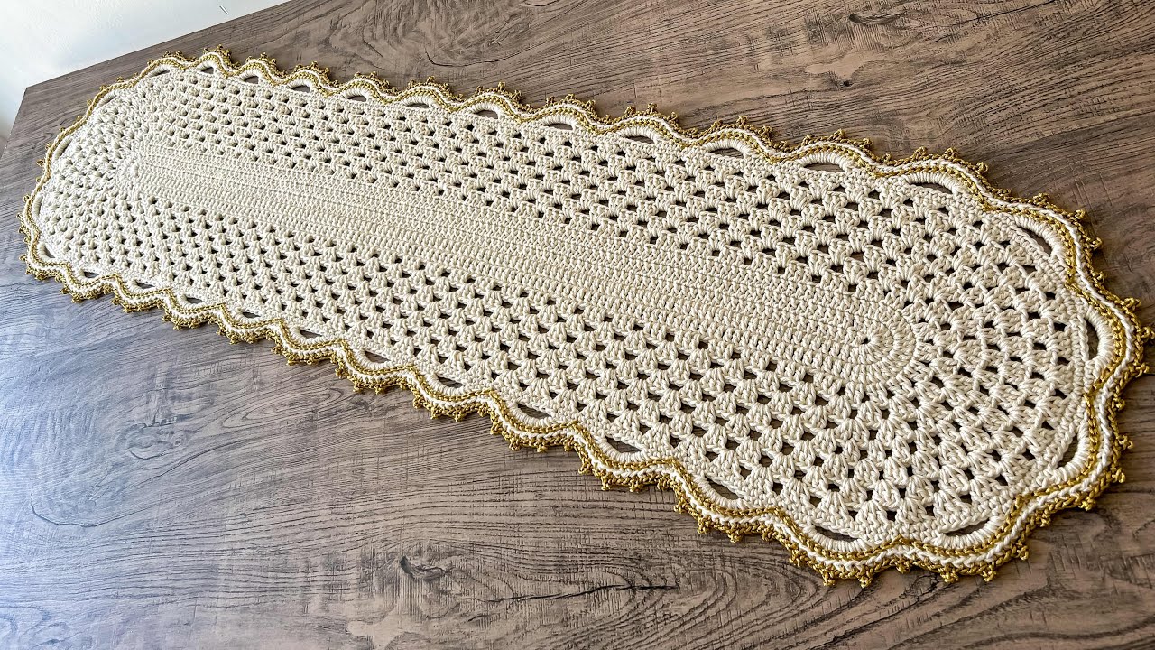 Trilho de mesa em crochê passo a passo / Trilho de mesa Fiore