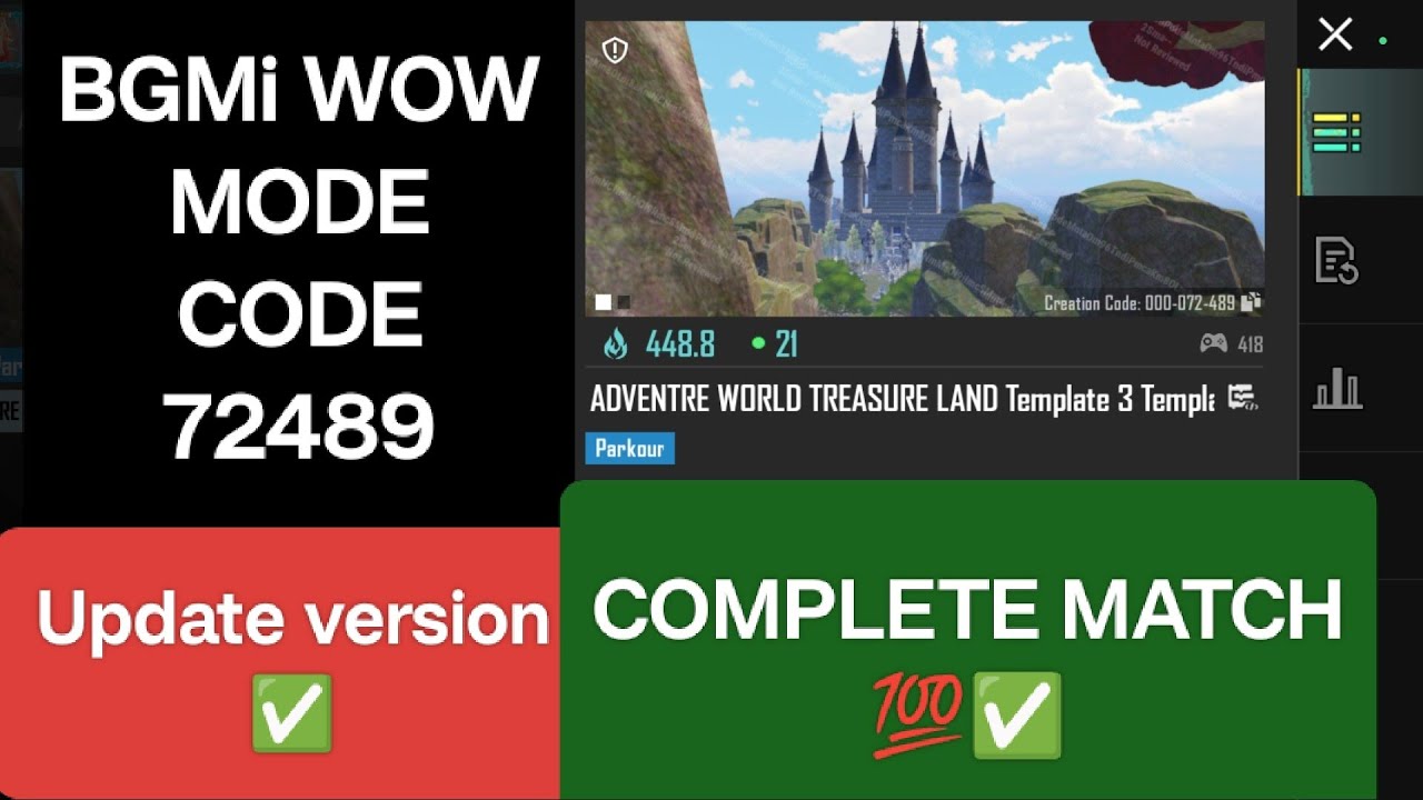 Wow 72489 wow Map / Adventure World Treasure Land Template 3 / Bgmi wow Map 72489 wow map #BGMi#Pubg