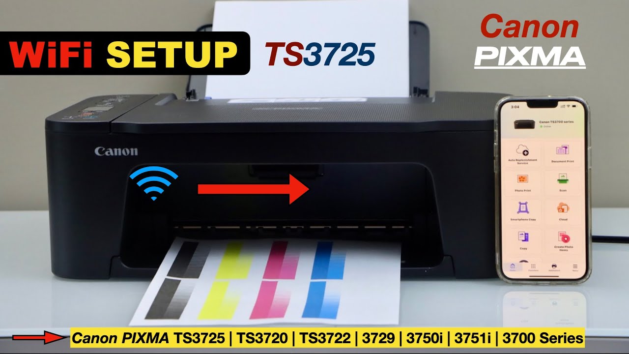 Canon PIXMA TS3725 WiFi Setup !!