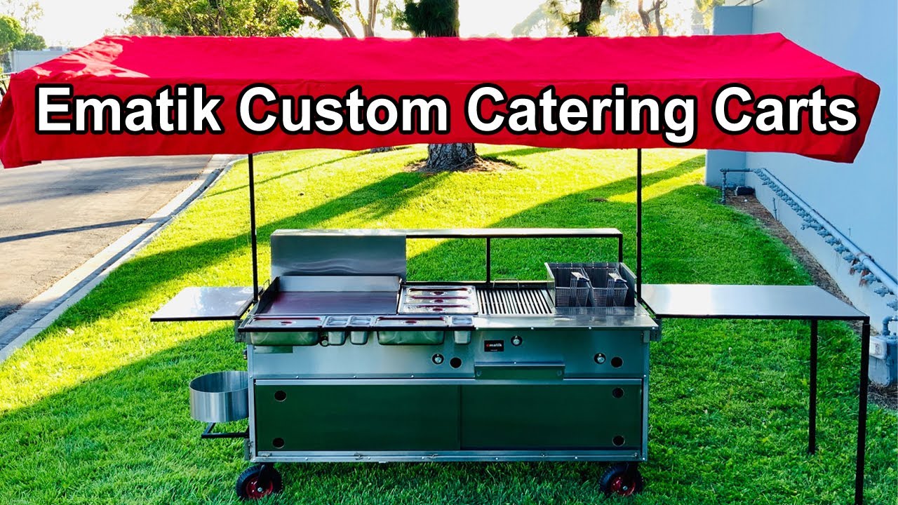 EMATIK CUSTOM CATERING CART GRIDDLE GRILL BBQ STAINLESS STEEL FOOD TRUCK PLANCHA TACOS FRYER TACO