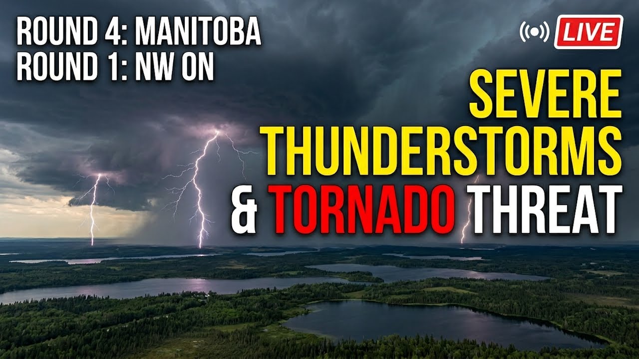 LIVE!! Coverage Severe Storms & Tornado Threat  in MB & NW ON June 10th 2026