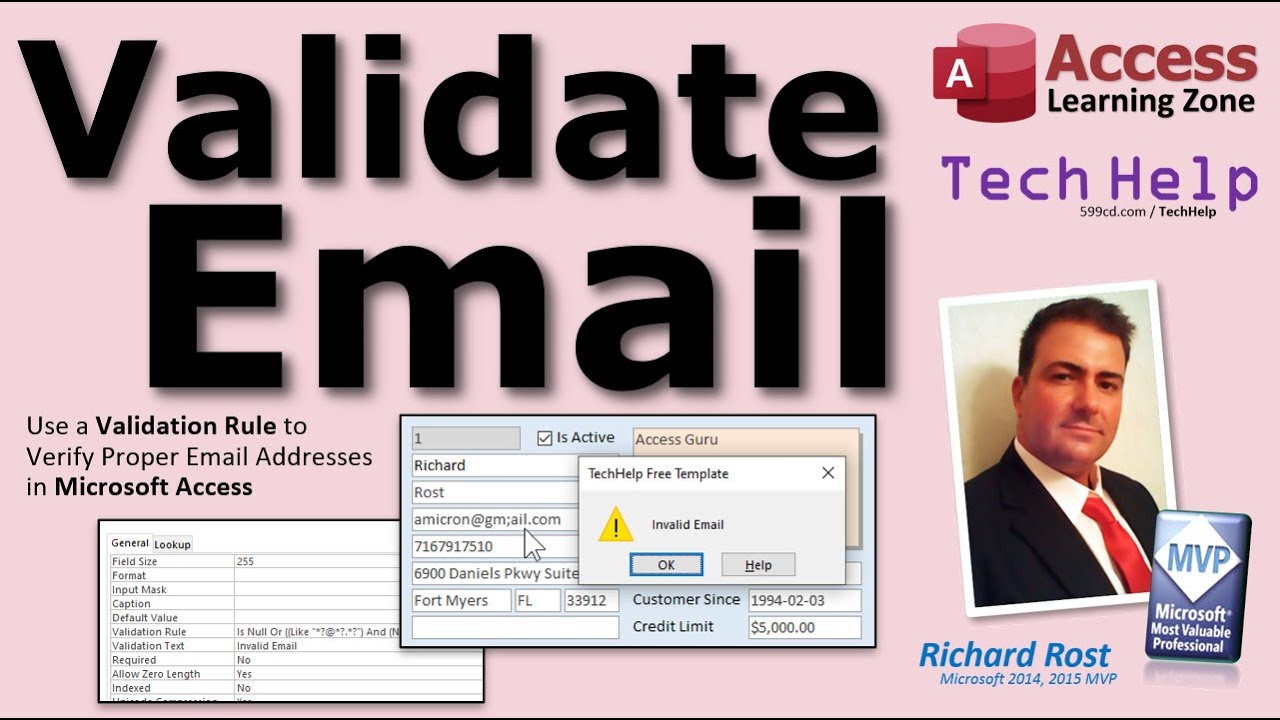 How to Validate an Email Address in Microsoft Access. Use an Input Mask or Validation Rule?