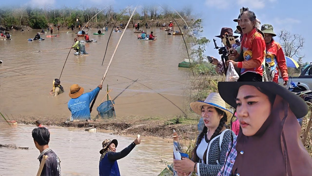 ยูทูปรวมตัวกันมาที่นี่  สุดตะลึงปู่ไพลินได้ปลาใหญ่..ประเพณีชาวบ้าน#ปุ๊แม่น้องหมิว 