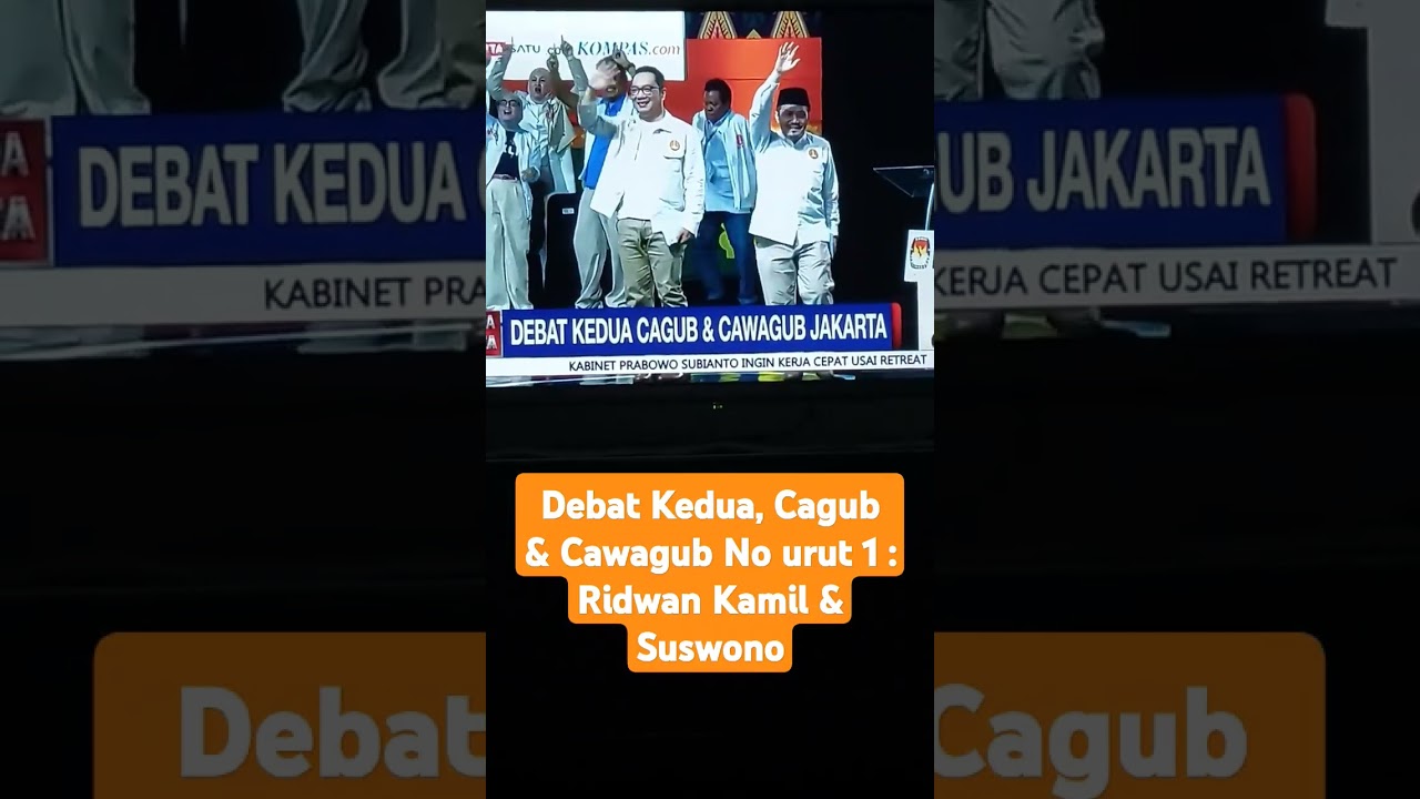 Debat Kedua, Cagub  & Cawagub No urut 1 : Ridwan Kamil & Suswono