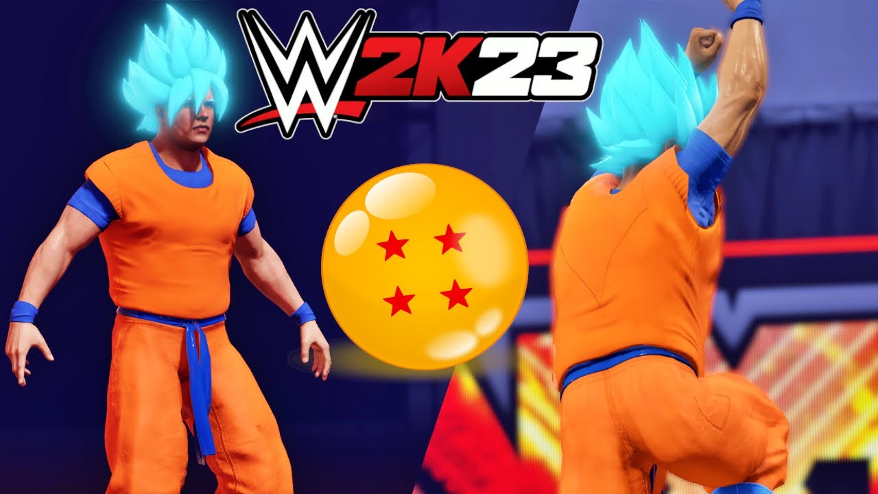 WWE 2k23 How to make Son Goku SSJ Blue with Glow Effect!