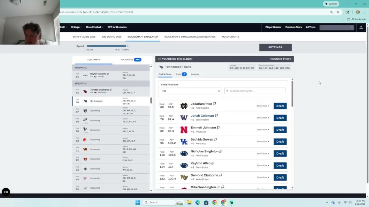 Tennessee Titans 2026 NFL Mock Draft
