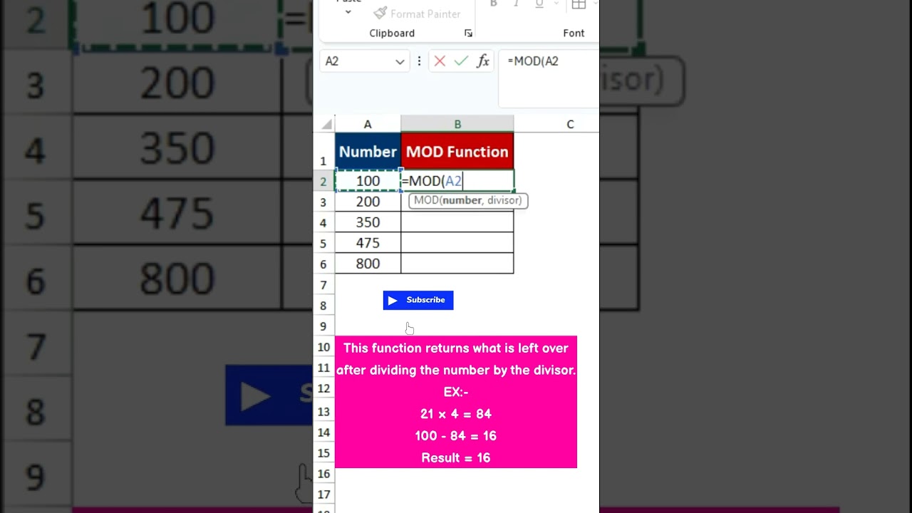 Excel MOD = Magic Remainder ✨