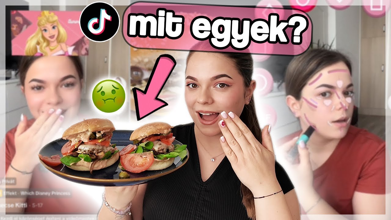 TIKTOK FILTEREK IRÁNYÍTOTTÁK A NAPOM ✨smash burger, disney hercegnő smink✨