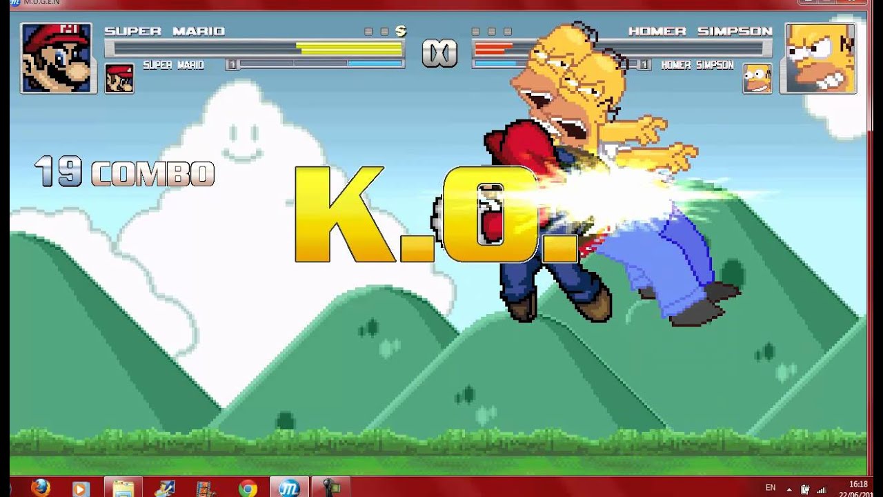 Mugen Two Super Marios Vs Two Homers