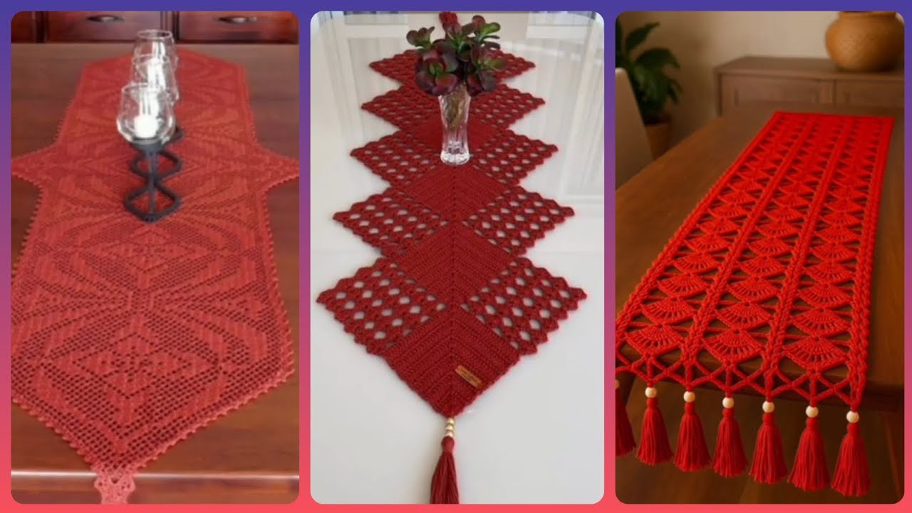 120 interesting crochet Red colour table runner ideas #crochet #handmade #trending 