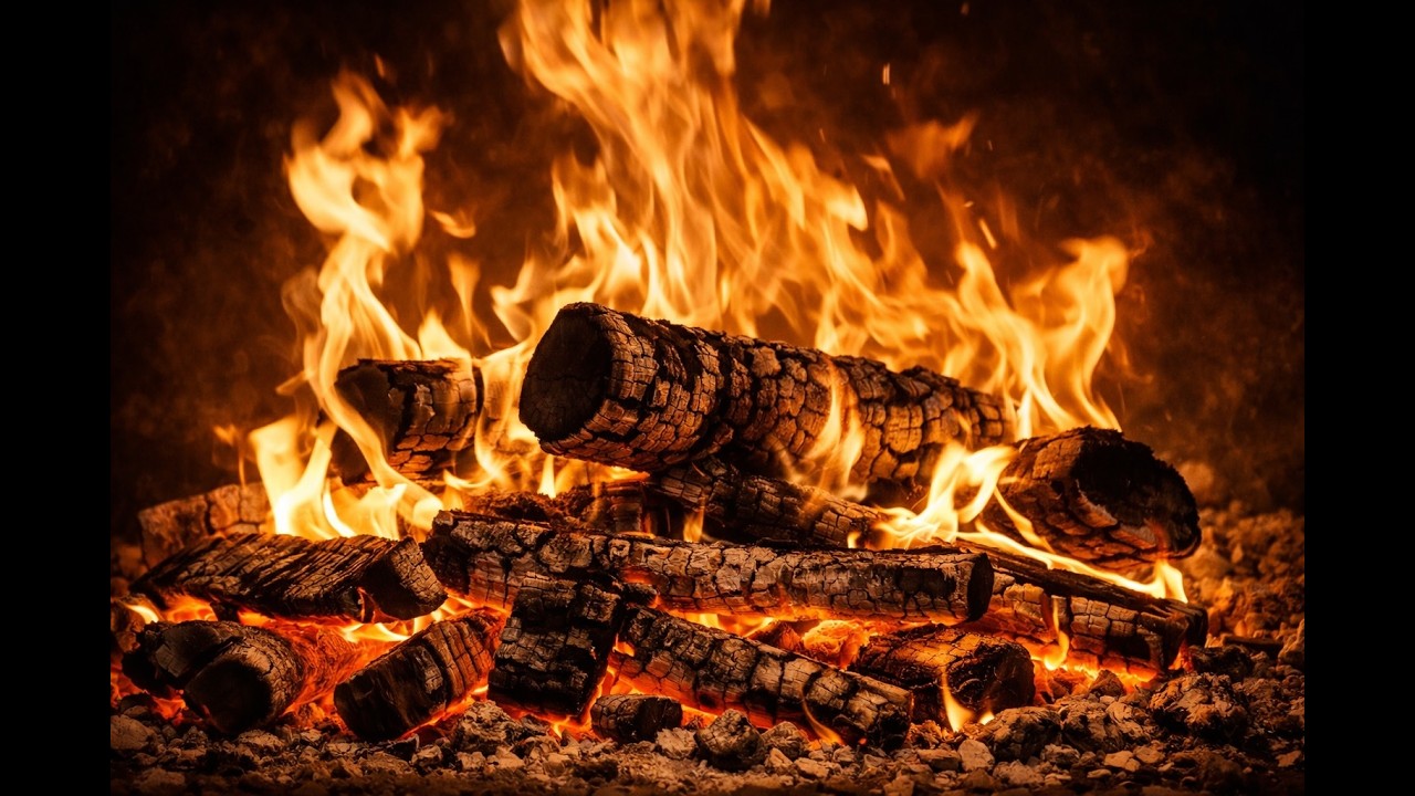 4K Cozy Fireplace Ambience 🔥 Crackling Fire Sounds | Relaxing, Study, Sleep