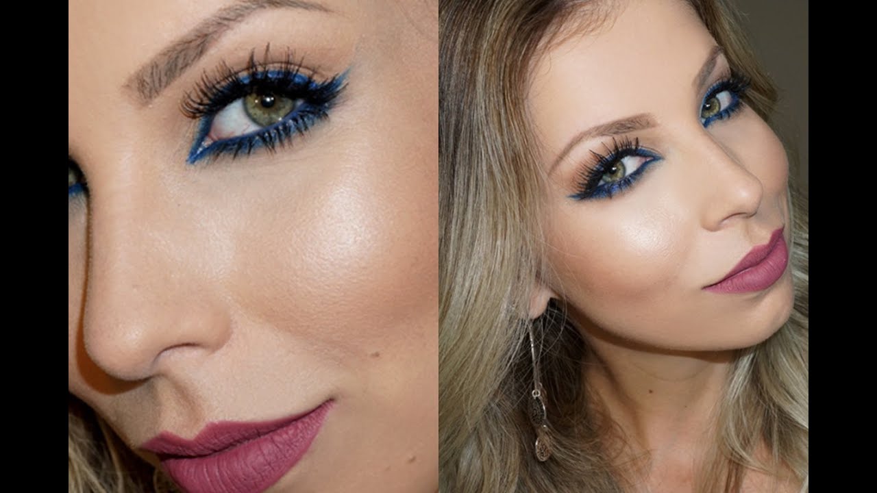 Make coloridinha, bem de leve com delineador azul