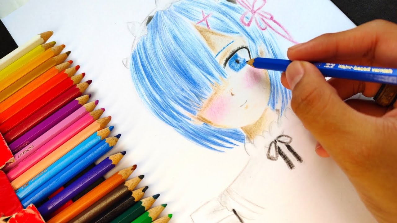 How to draw Rem Re: Zero | Step By Step TUTORIAL