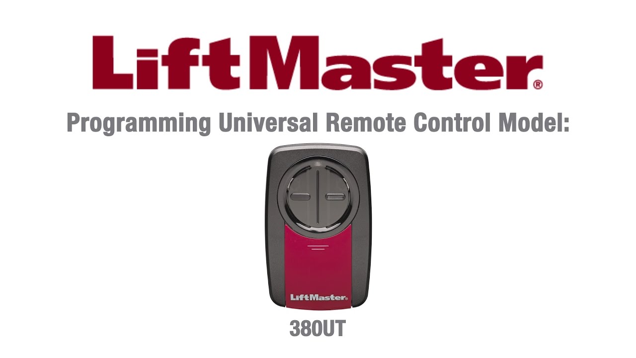 How to Program the LiftMaster 380UT Universal Remote Control