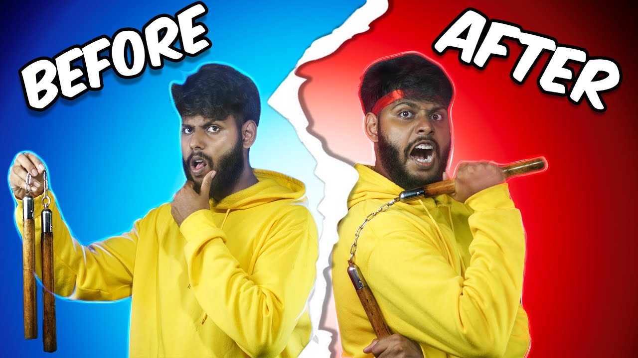 NUN-චක්කුවෙන් වැඩ ටිකක් ඉගෙනගත්තා😯😯|I try to learn NUNCHUCKS TRICKS with NO EXPERIENCE😯😯