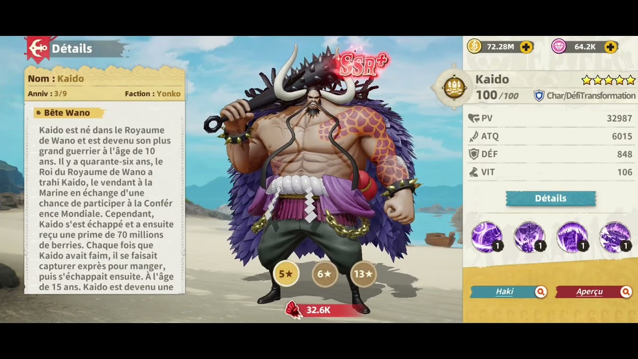 Roi des voiles/guerre des pirates a wano. kaido @vaiollantgame 