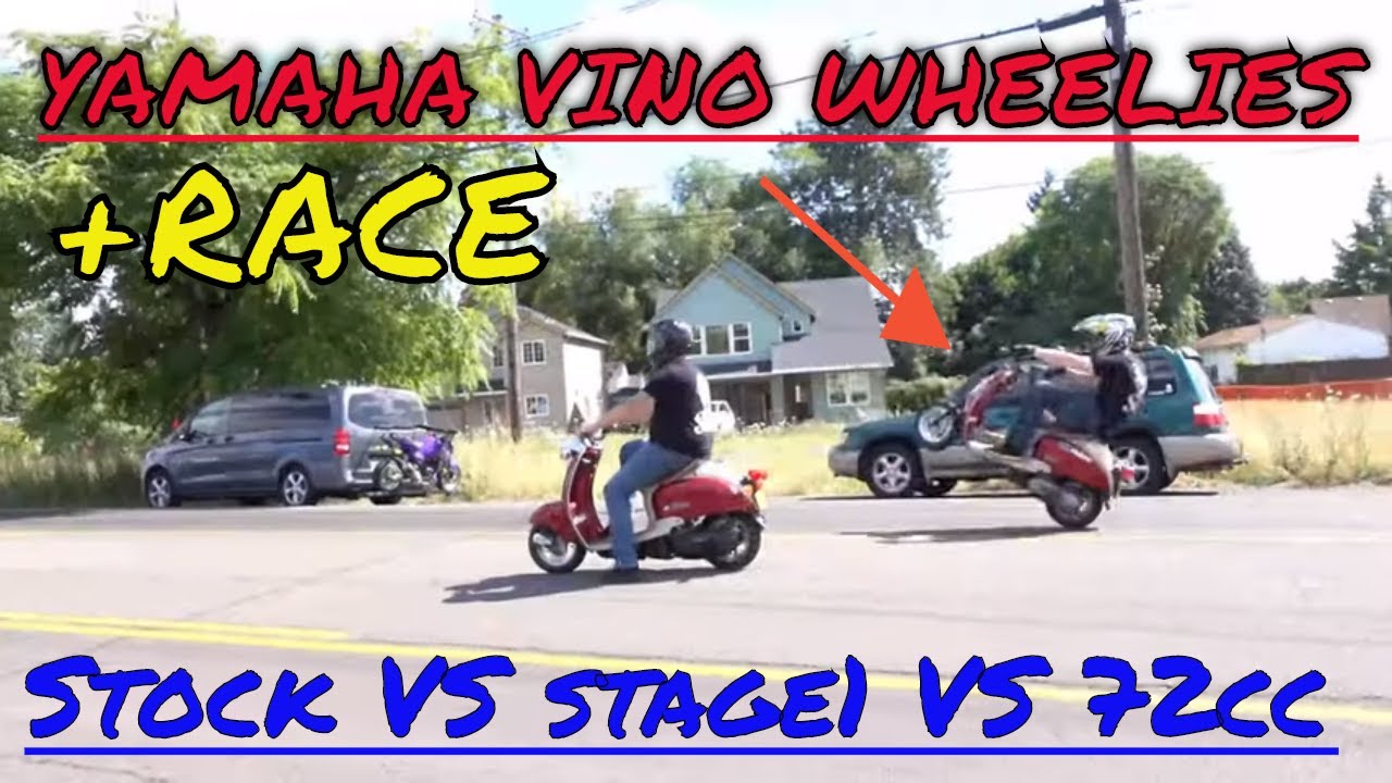 Yamaha vino race and wheelies