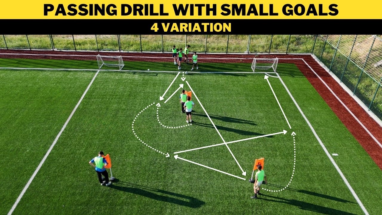 Passing Drill with Small Goals | 4 Variation | Football/Soccer Training | U13+