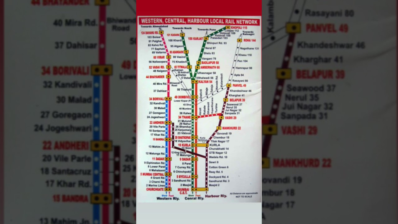 Mumbai Local Train Map Tourism🚈🚊🚇!!
