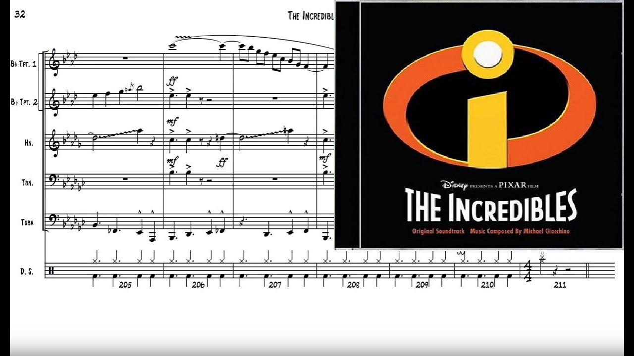 The Incredibles for Brass Quintet Sheet Music