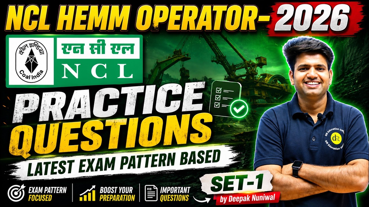 NCL HEMM Operator-2026 Practice Questions (SET-1) by Deepak Nuniwal | DR Education Official