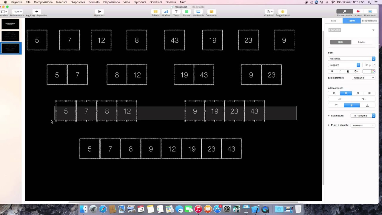 Algoritmo di ordinamento Mergesort [Java]