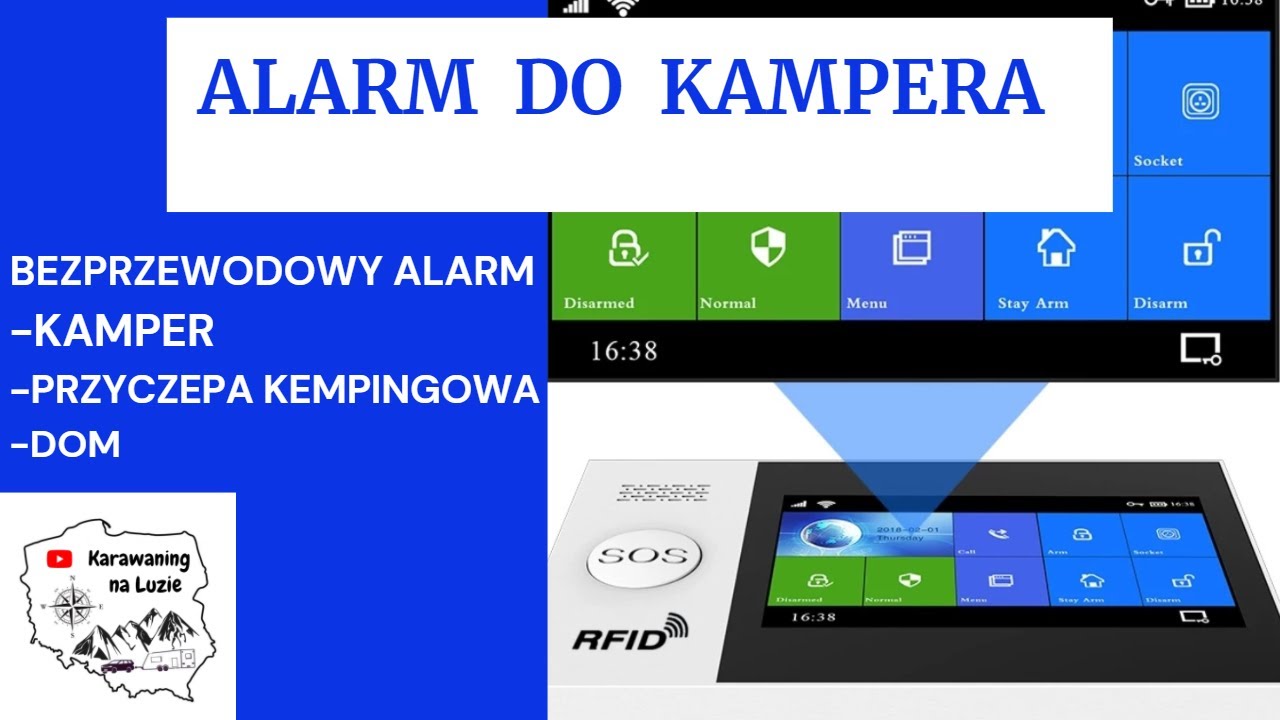 Alarm kamper / przyczepa kempingowa zasilany z USB