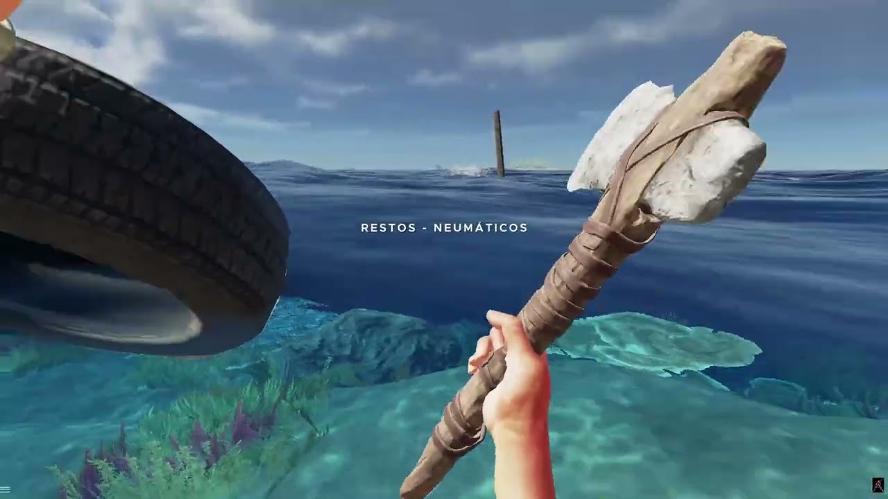 Stranded Deep Día/Day 24 - 2/2 - Agrandando la balsa y Tiburón Blanco / Expanding raft & Shark