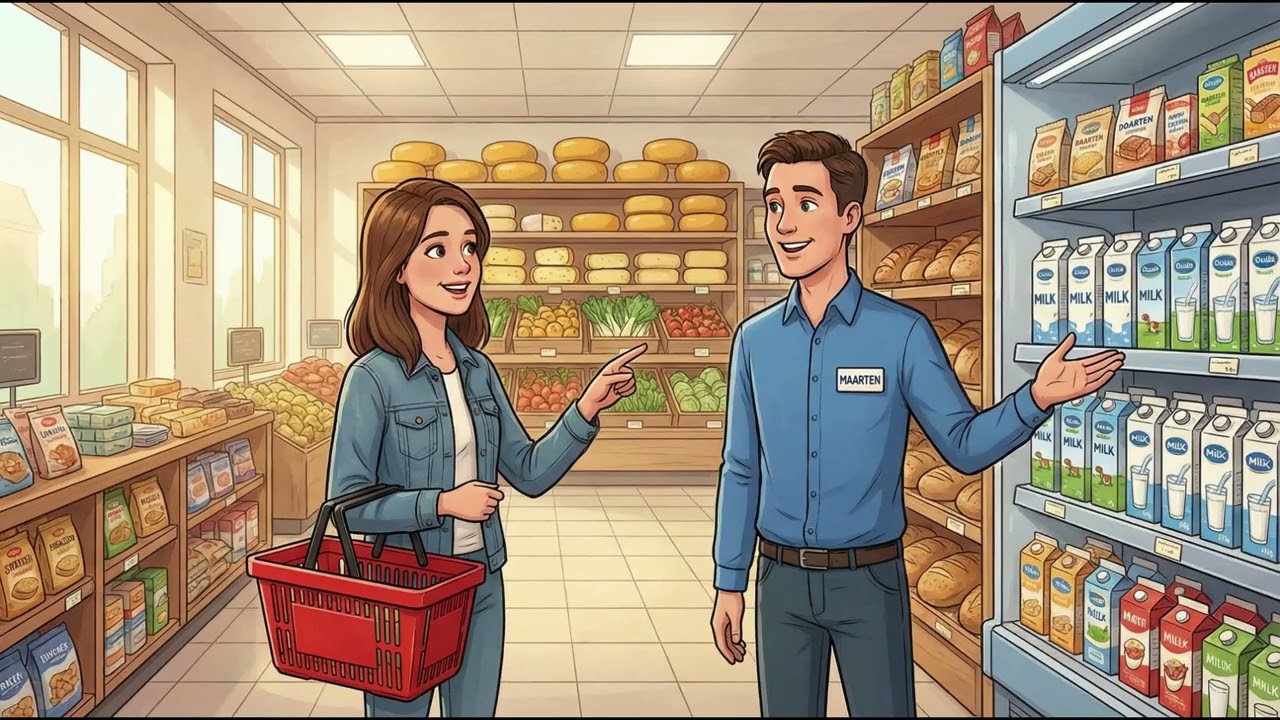 Learn Dutch Fast: Daily Dutch Stories &ndash; Market Dialogue (A1 Level)