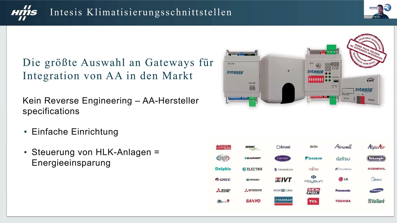 Webinar Klimaintegration Industrieprotokolle Intesis HMS - DE