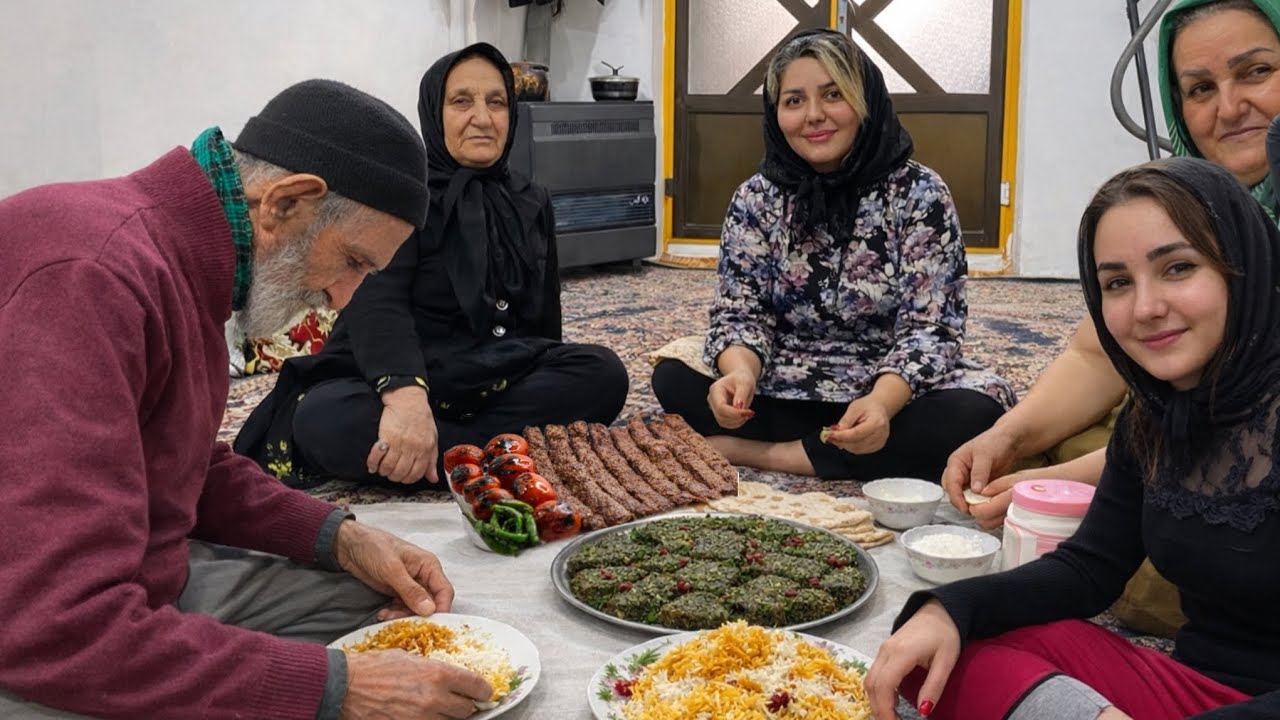 Village Life Vlog Cooking Koobideh Kebab Koko Sabzi and Khamir Tala