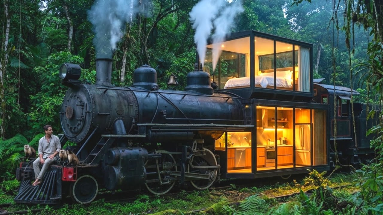 I Turned an Abandoned Train Steam Engine Little River No. 110 into a Luxury Tiny House (ASMR)