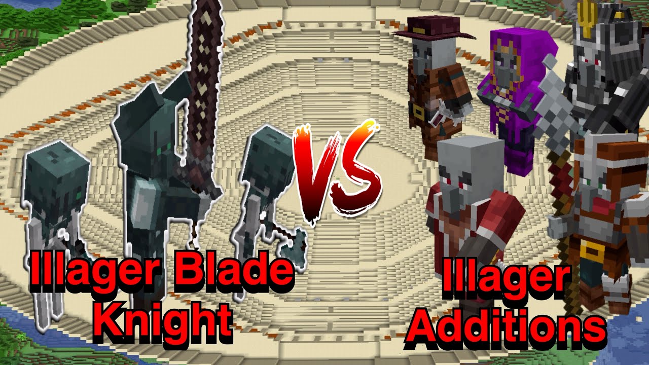 Minecraft |Mobs Battle| Illager Blade Knight (Illager Revolution)VS Illager Additions