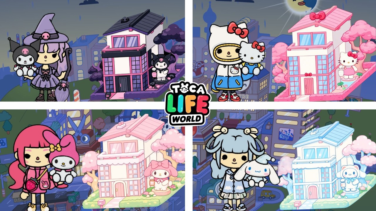 Bestie Kuromi 🖤 My Melody 🎀 Cinnamoroll ☁️ Hello Kitty 🐱 Toca Homes