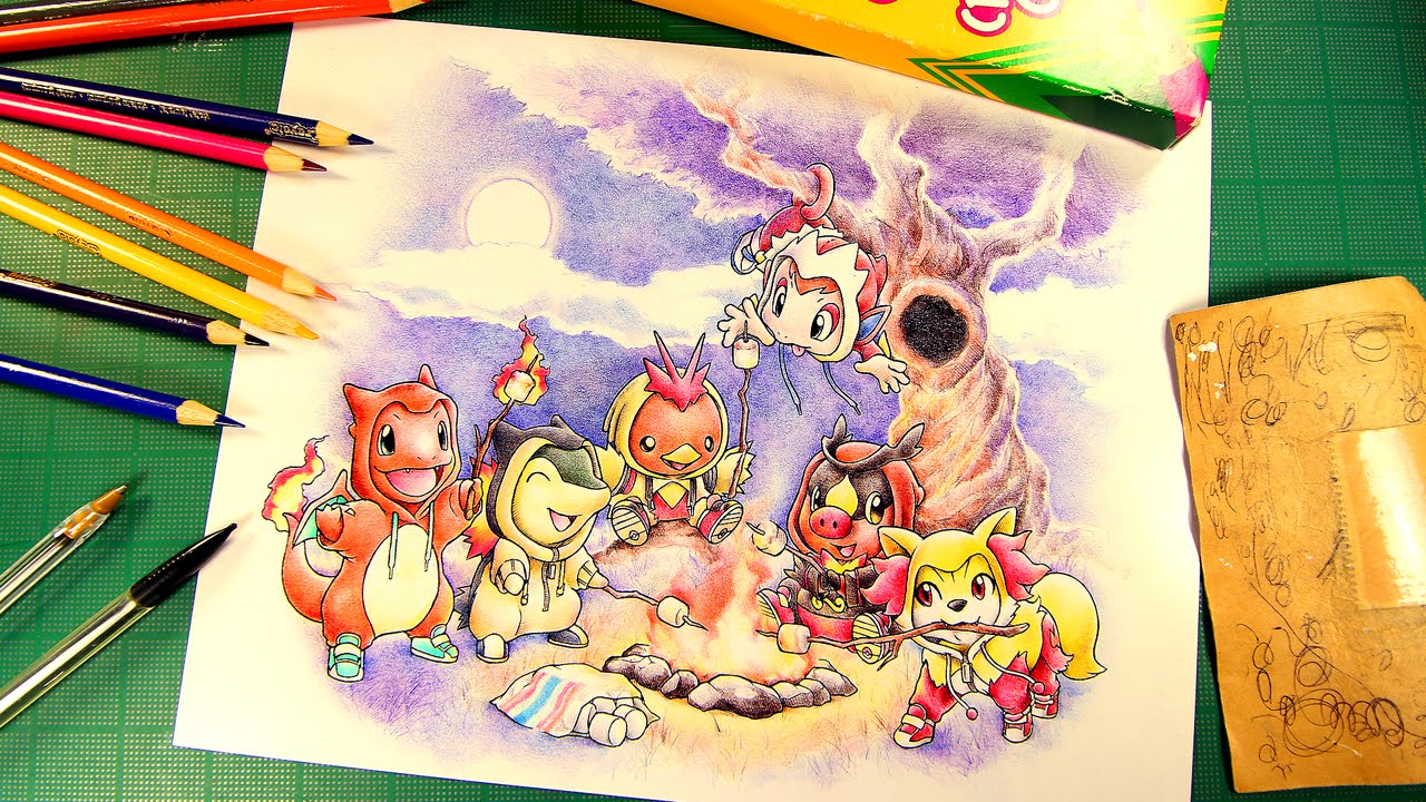 Cute FIRE POKEMON Starters Illustration