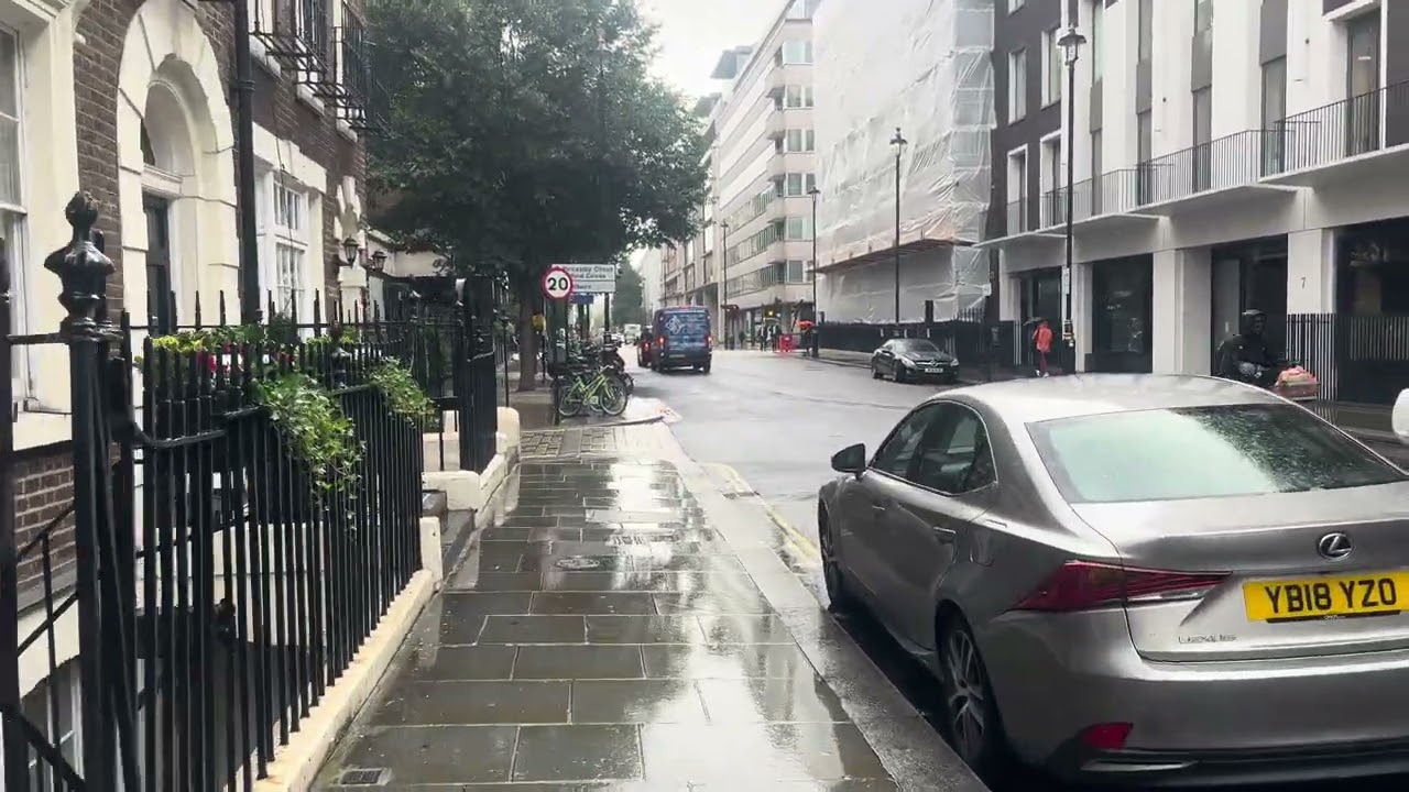London ,Cloudy & Rainy day in Central London@YouTube