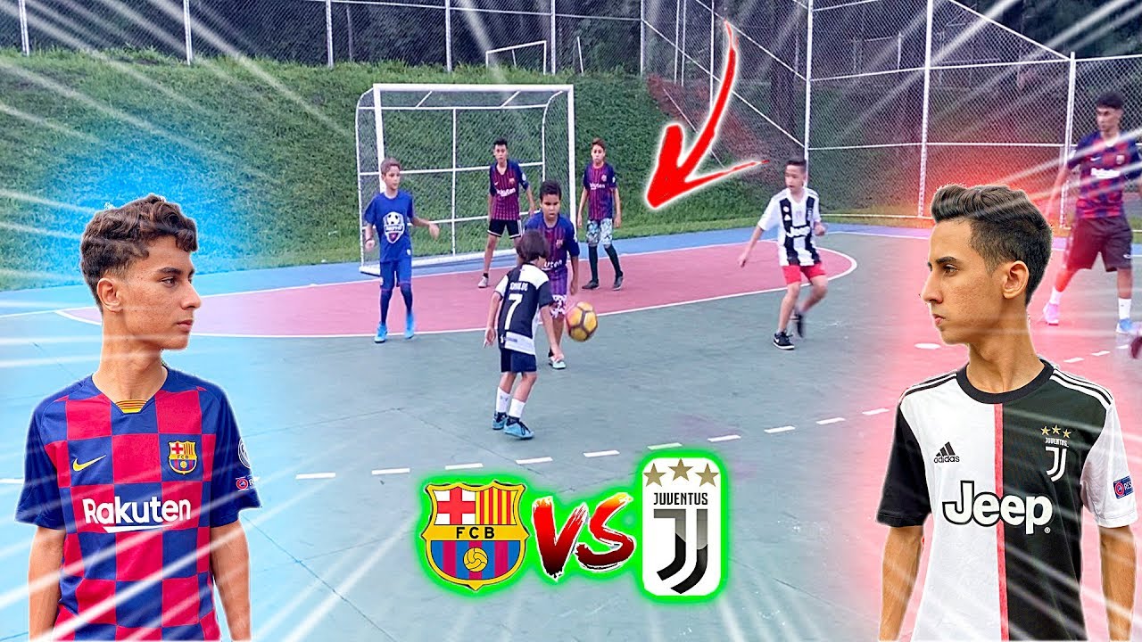 UEFA CHAMPIONS LEAGUE BARCELONA vs JUVENTUS JOGO 5 vs 5 DESAFIOS DE FUTEBOL 2020 ‹ Rikinho ›