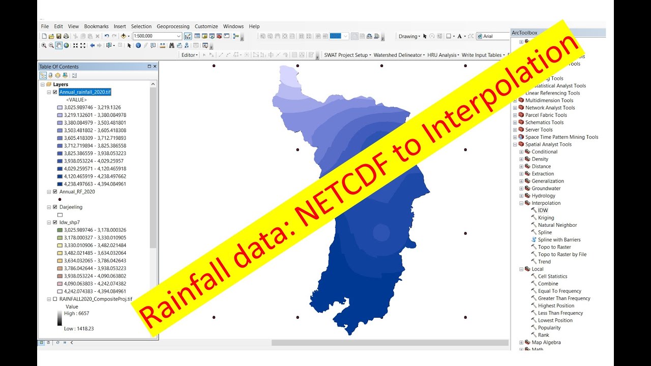 IMD rainfall data: NetCDF file to interpolation for India || Convert NetCDF to raster in ArcMap