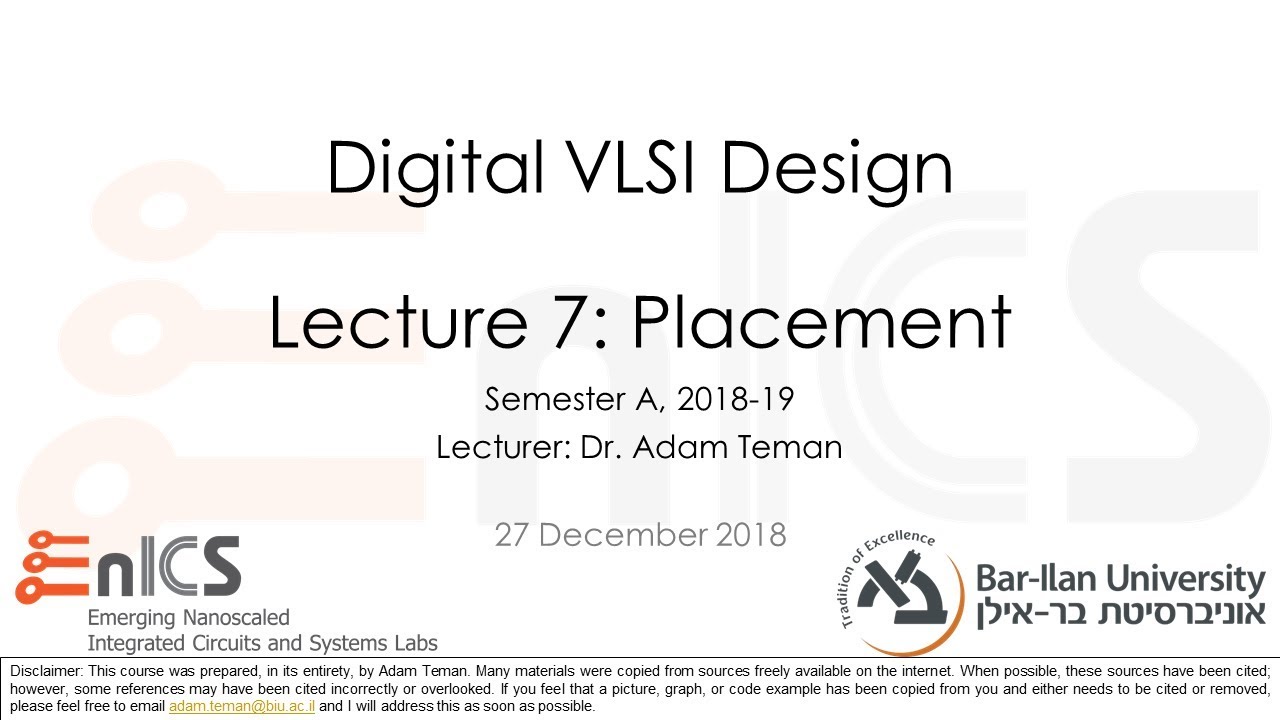 DVD Lecture 7: Standard Cell Placement