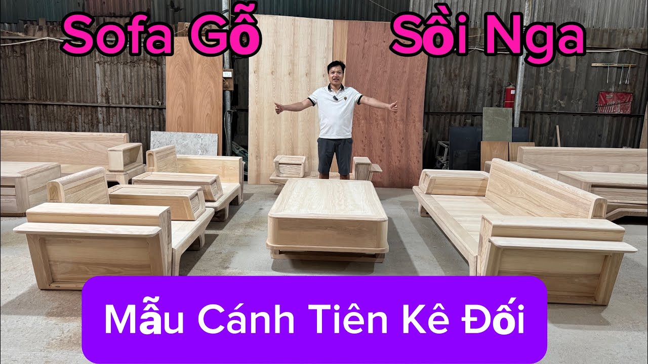 Bàn Ghế Phòng Khách Gỗ Sồi Nga Kiểu Dáng Cánh Tiên | Sofa Kê Đối.
