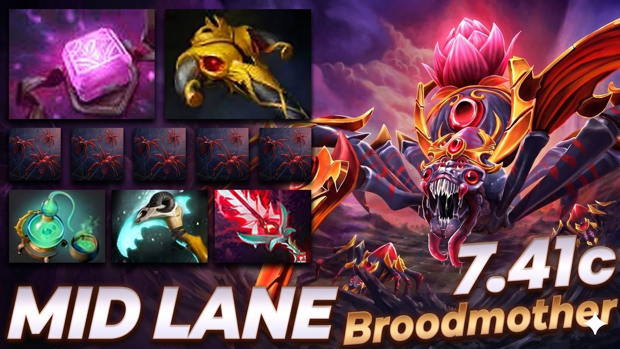 Broodmother Mid Lane | 7.41c | Pos 2 | Dota 2 Gameplay
