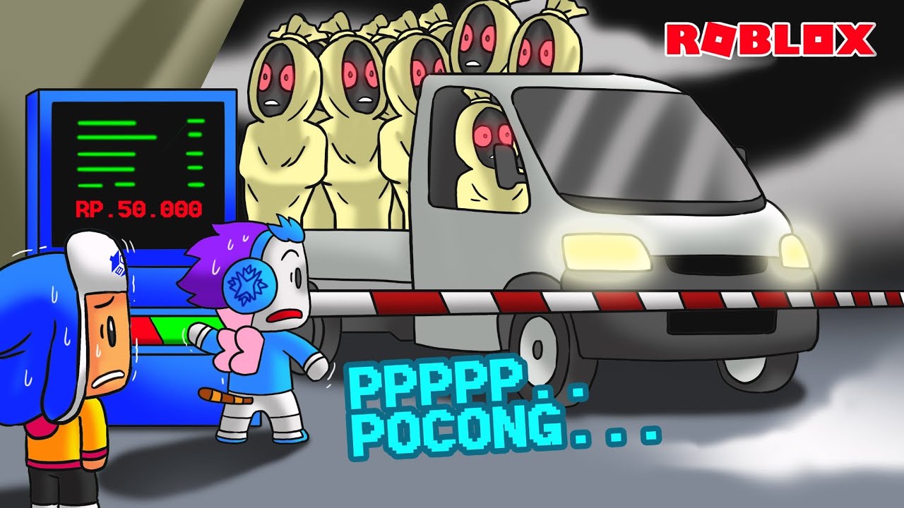 AKU DAN MOCIL JADI PENJAGA GERBANG TOL ADA MOBIL POCONG YANG LEWAT SERAM DI ROBLOX!!