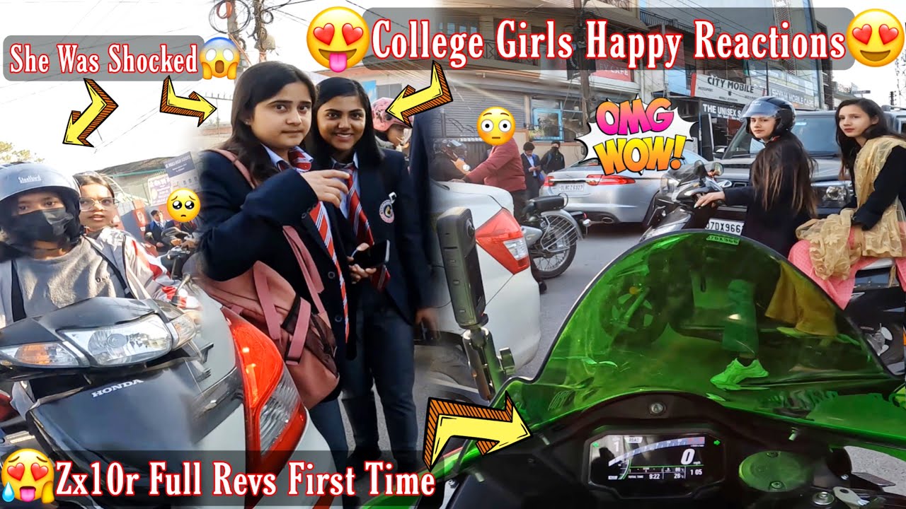 First Day In College After One Month In My Zx10r & College Girls Happy Reactions On Superbikes OMG😍