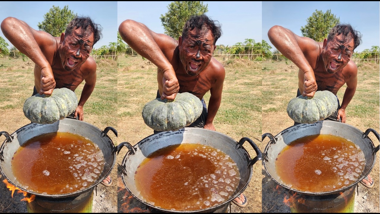 How to crispy pumpkin with chili recipe - village food