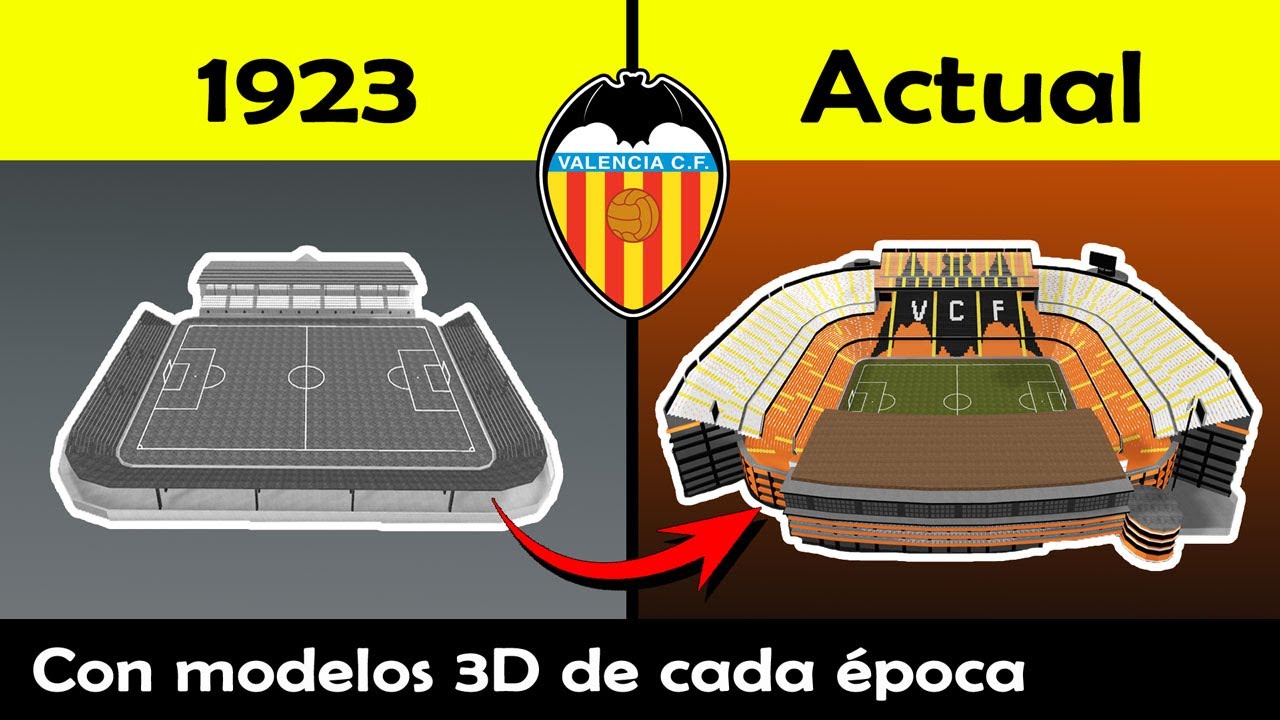 Las curiosas reformas de Mestalla con Modelos 3D de 1923 a la actualidad