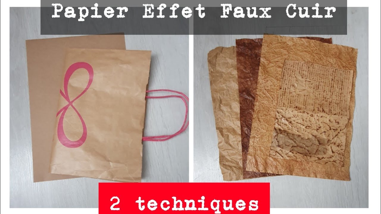 Papier effet faux cuir: 2 techniques