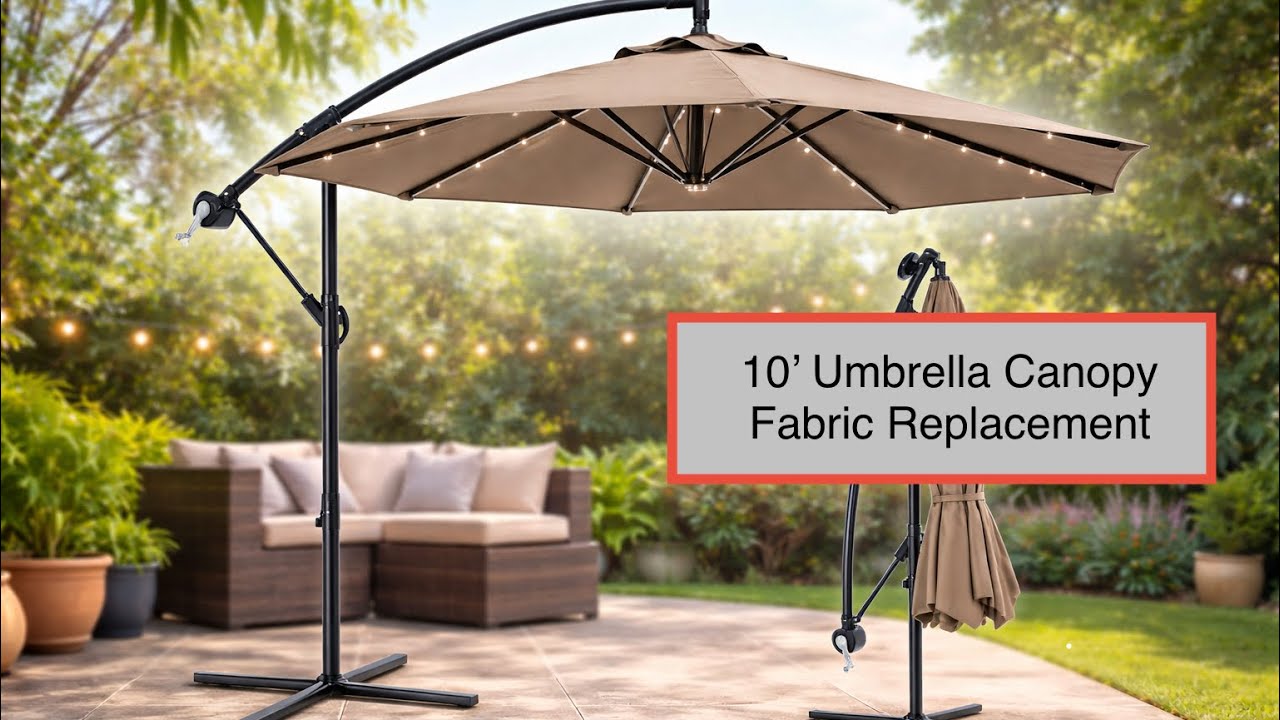  How to Replace Best Choice 10ft Solar LED Offset Cantilever Patio Umbrella Fabric Canopy tutorial