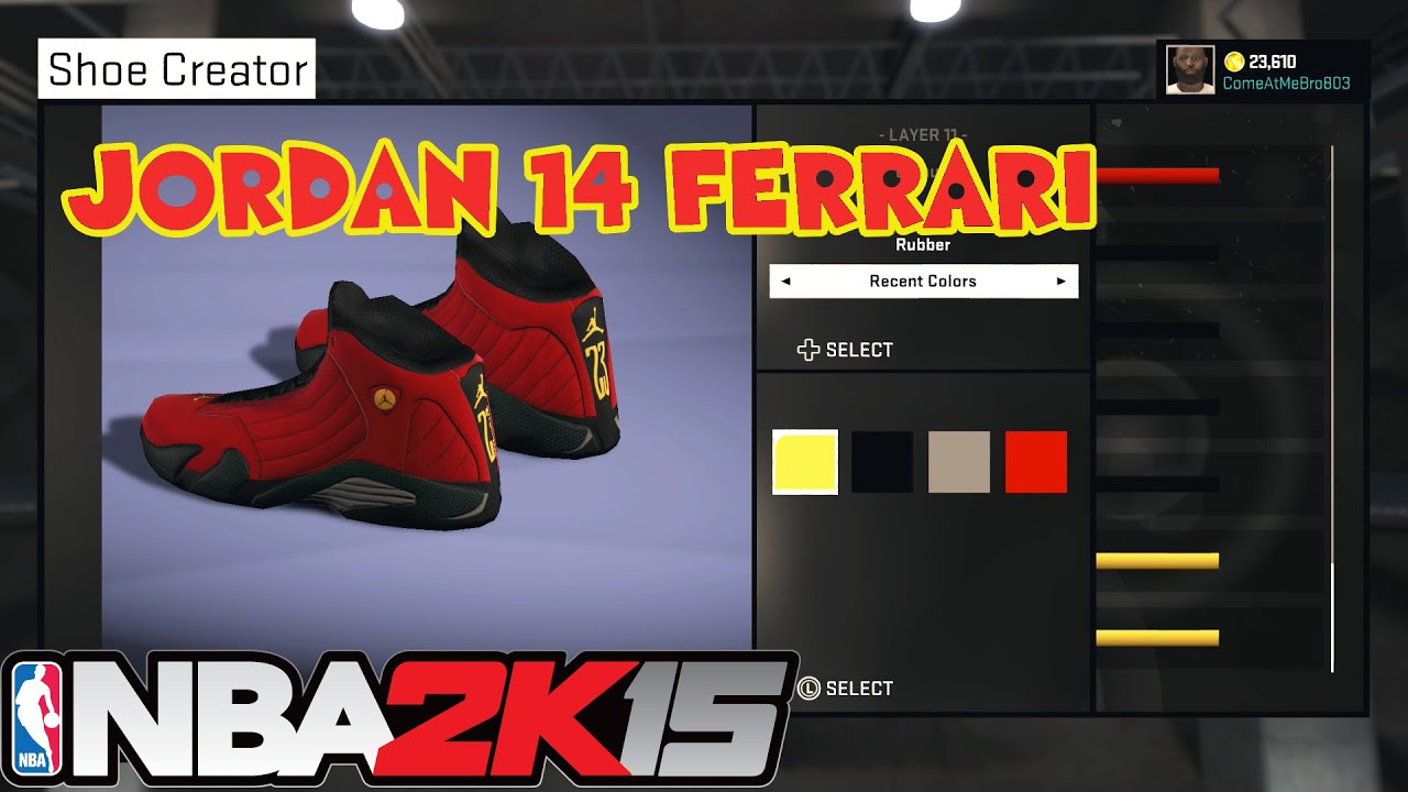NBA 2K15 Shoe Creator | Jordan 14 Ferrari | Xbox One