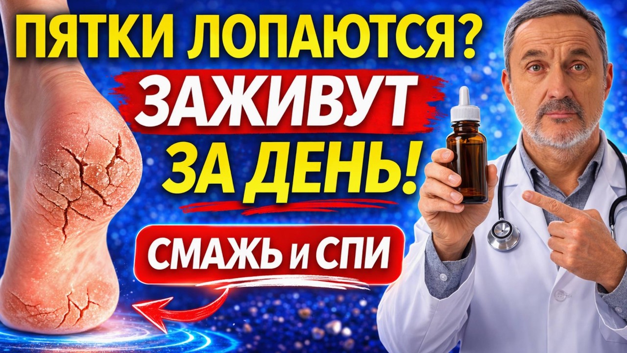 ПЯТКИ БУДУТ КАК У МЛАДЕНЦА! Трещины заживут за 3 дня, если смазать их обычной...